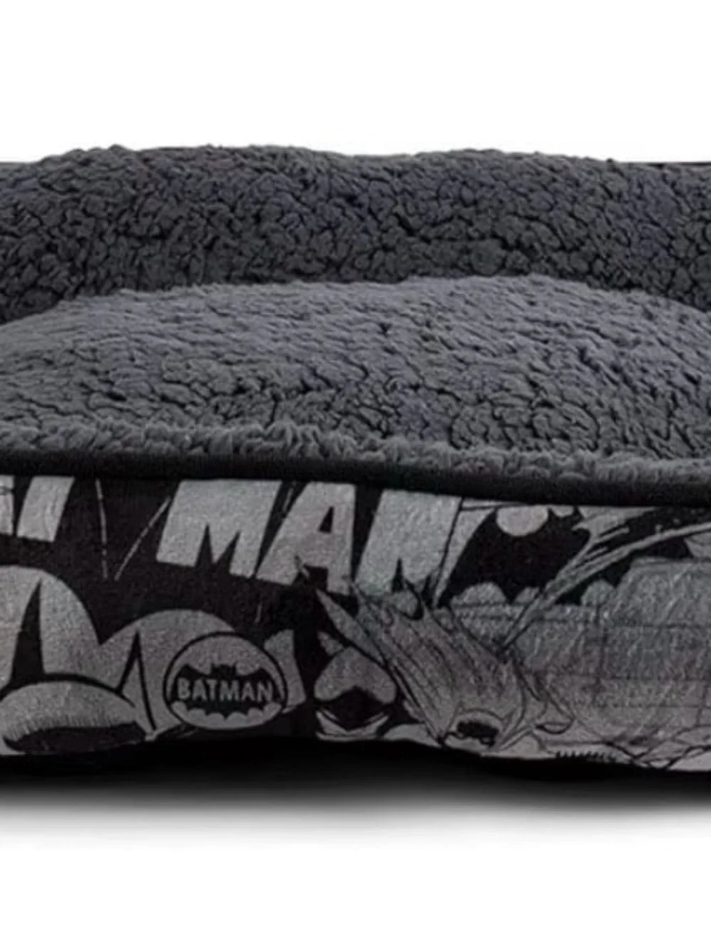 New. Plush Gray & Black Dog Bed with Comic Print Batman DC Conics